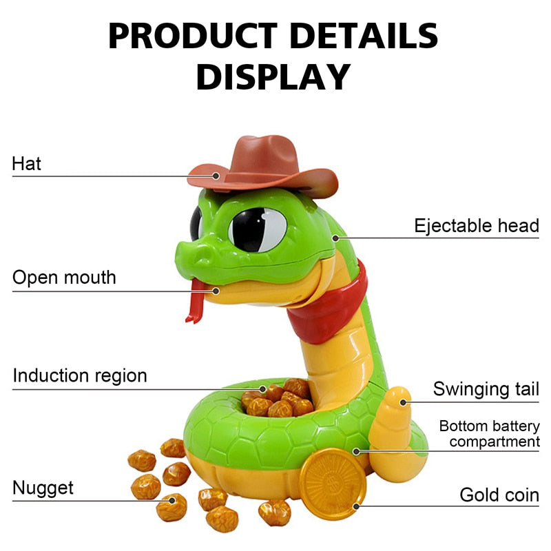 Electric Scary Snake Toy Tricky Animals Kids Fun Multiplayer Party Games Biting Rattlesnake Family Interactive Toy Funny Gift
