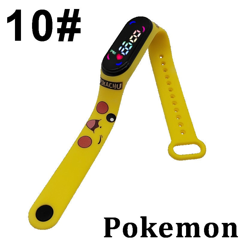 Pokemon Digital Watch Anime Pikachu Squirtle Eevee Charizard Student Silicone LED Watch Kids Puzzle Toys Children Birthday Gifts