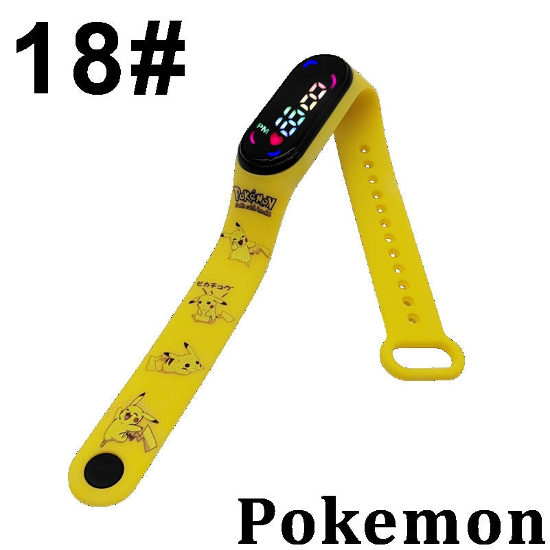 Pokemon Digital Watch Anime Pikachu Squirtle Eevee Charizard Student Silicone LED Watch Kids Puzzle Toys Children Birthday Gifts