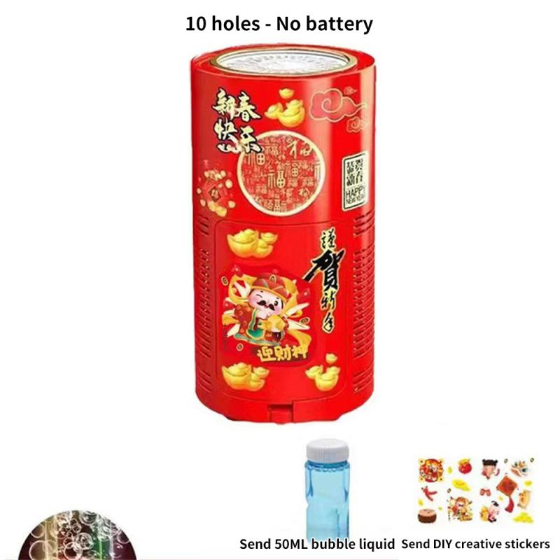 Fireworks Bubble Machine With Flashlight Automatic Bubble Blowing Outdoor Toy Party New Year Celebration Bubble Machine
