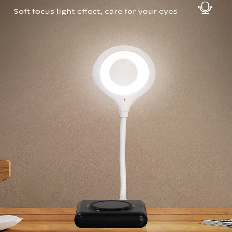 Newest LED Desk Lamp Portable Night Light Lamp Freely Foldable Table Lamp Voice Small Night Light USB Intelligent Voice Lights