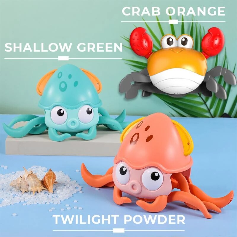 Amphibious Walking Octopus Infant Toy Cute Cartoon Animals Baby Water Toy Wound-up Chain Clockwork Kids Beach Bath Toys