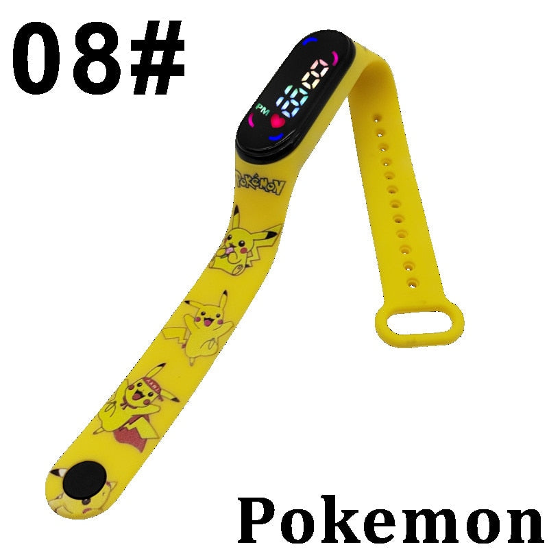 Pokemon Digital Watch Anime Pikachu Squirtle Eevee Charizard Student Silicone LED Watch Kids Puzzle Toys Children Birthday Gifts