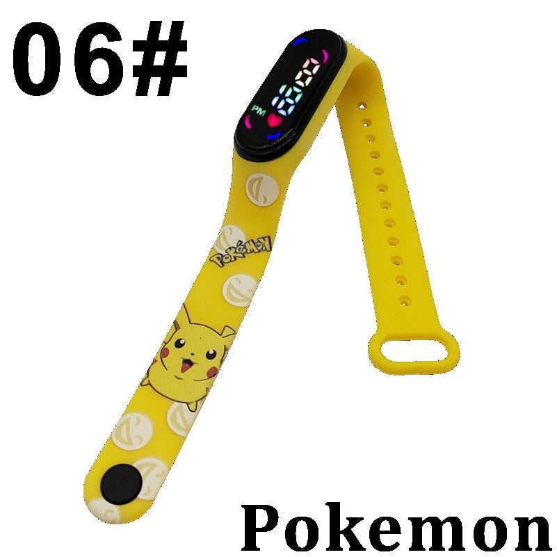 Pokemon Digital Watch Anime Pikachu Squirtle Eevee Charizard Student Silicone LED Watch Kids Puzzle Toys Children Birthday Gifts