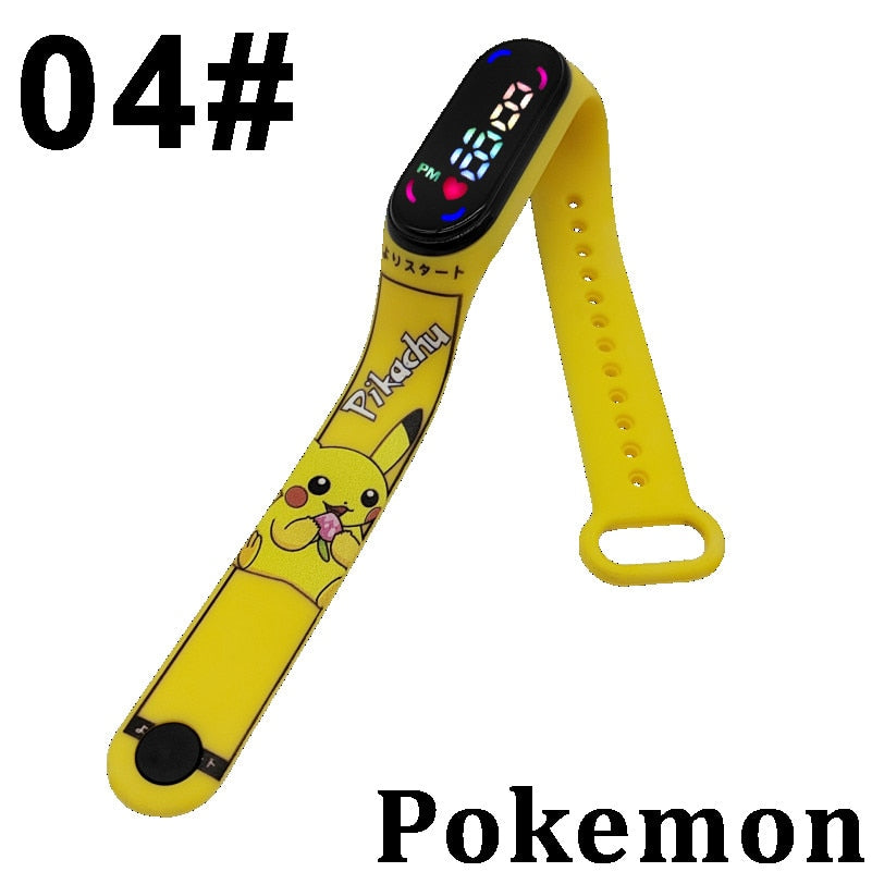Pokemon Digital Watch Anime Pikachu Squirtle Eevee Charizard Student Silicone LED Watch Kids Puzzle Toys Children Birthday Gifts