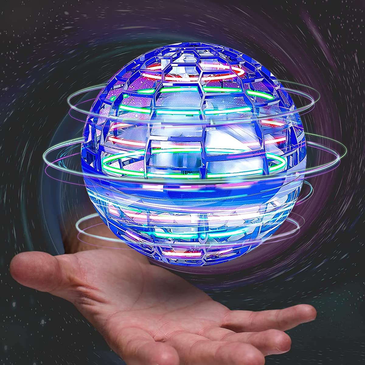 Flynova Pro Flying Ball Spinner Toy Hand Controlled Drone Helicopter 360° Rotating Mini UFO With Light Kids Gifts