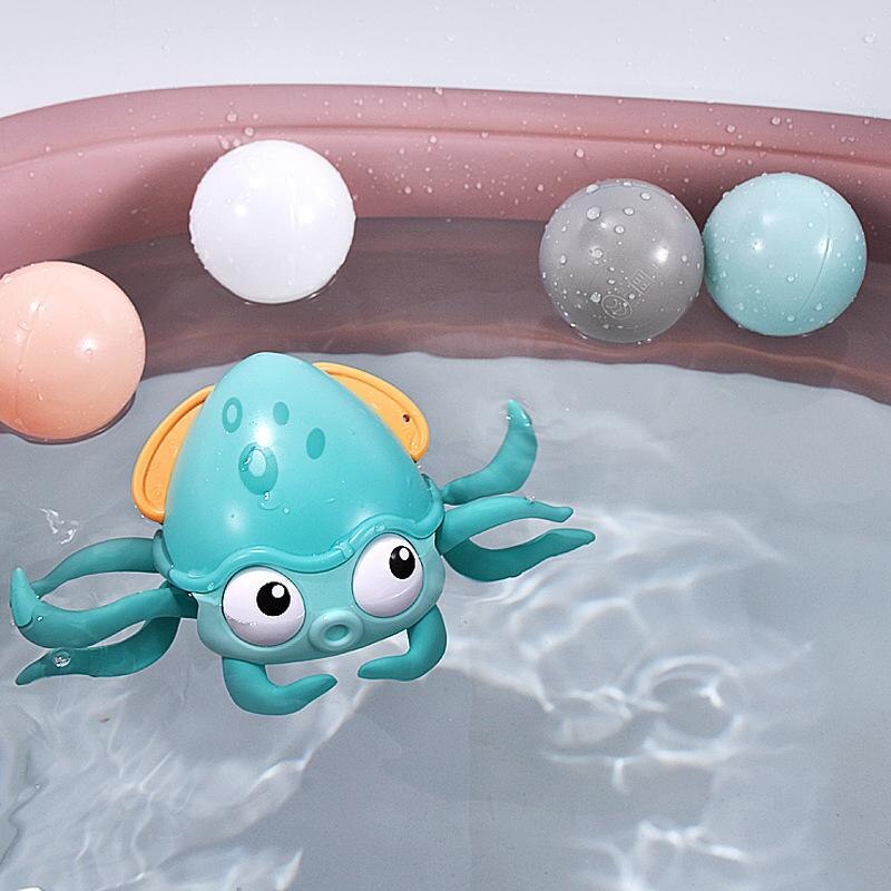 Amphibious Walking Octopus Infant Toy Cute Cartoon Animals Baby Water Toy Wound-up Chain Clockwork Kids Beach Bath Toys