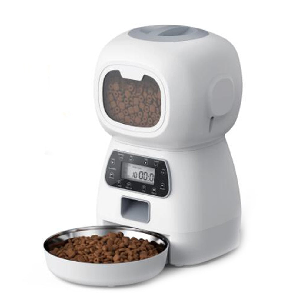 3.5L WIFI Automatic Dog Feeder Programmable Pet Smart Feeder Dual Power Mode for Cats and Dogs Stainless Steel Feeding Bowl