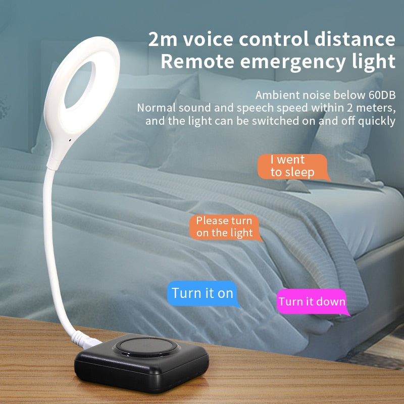 Newest LED Desk Lamp Portable Night Light Lamp Freely Foldable Table Lamp Voice Small Night Light USB Intelligent Voice Lights