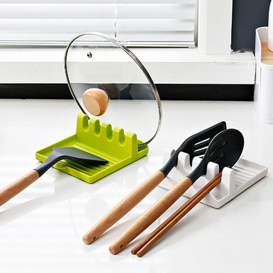 Kitchen Spoon Holders Fork Spatula Rack Shelf Organizer Plastic Spoon Rest Chopsticks Holder Non-slip Spoons Pad Kitchen Gadgets
